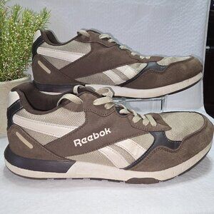 MENS REEBOK CLASSIC SNEAKERS BROWN AND CREAM SIZE 11 EUC